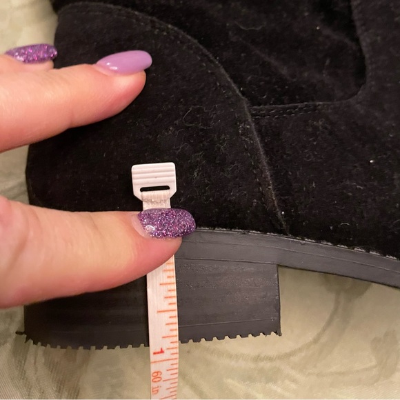 New Ramona High Over-The-Knee Lace Up Faux Suede Flat Boot in Black 8 Extra Wide - Picture 12 of 16